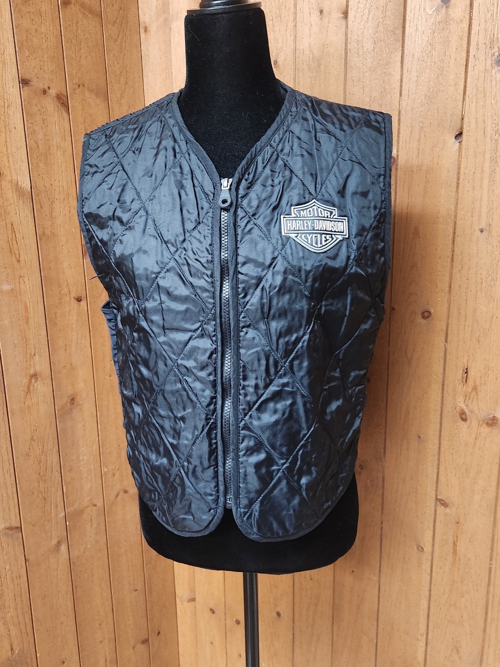 Harley-Davidson Black Quilted Zip-Front Vest with Logo